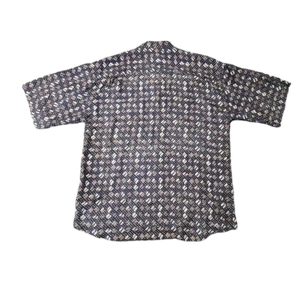 Men's Vintage Bruno Printed 100% Silk Button Up Shirt Short Sleeves - Picture 3 of 7